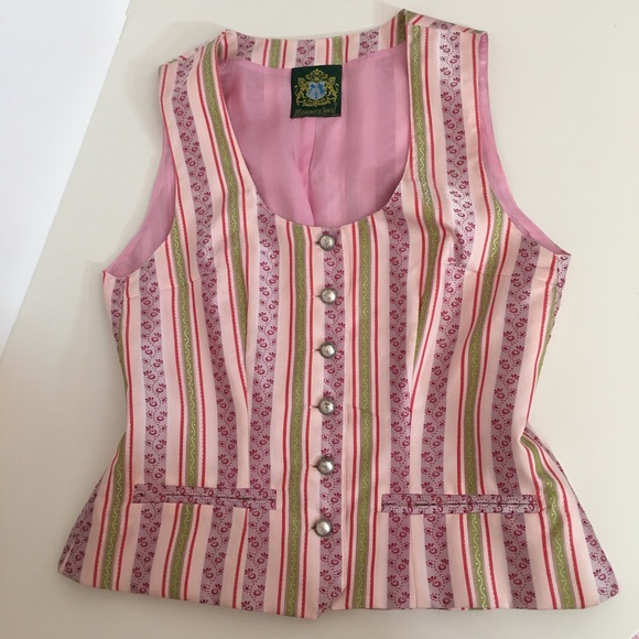 Vintage Cottagecore Corset Top Vest Pastel Pink Made in Germany Barbiecore - Picture 6 of 16